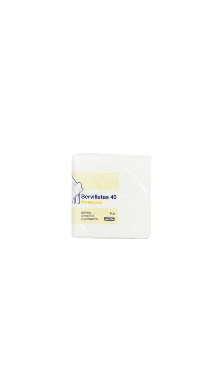 60 Serviettes Blanches (40x40)