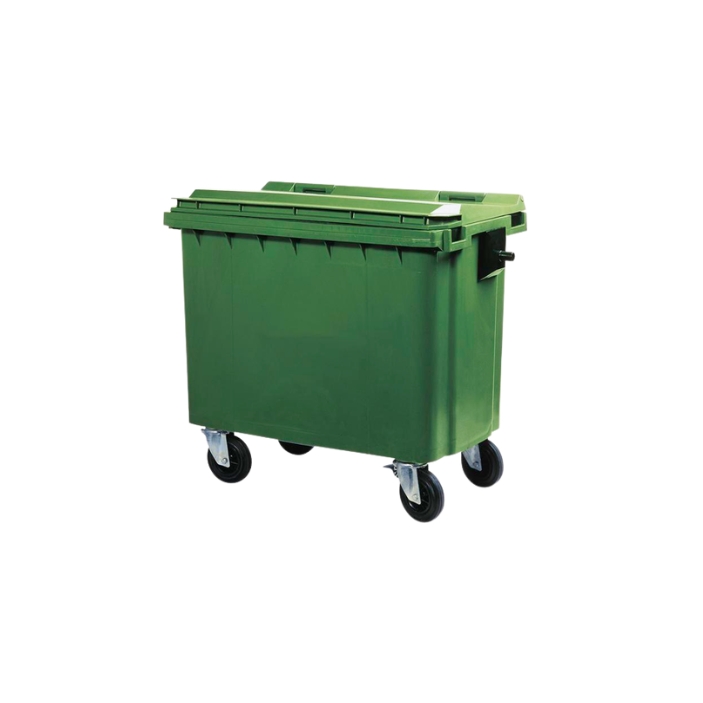 Conteneur à déchets (660L) sur roulettes "sans pédale"