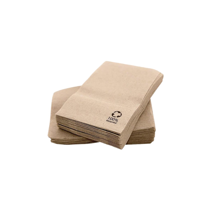 100 Serviettes (miniservis) KRAFT recyclé "biodégradable"