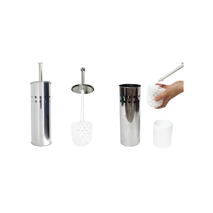 Brosse WC ronde avec brosse en plastique