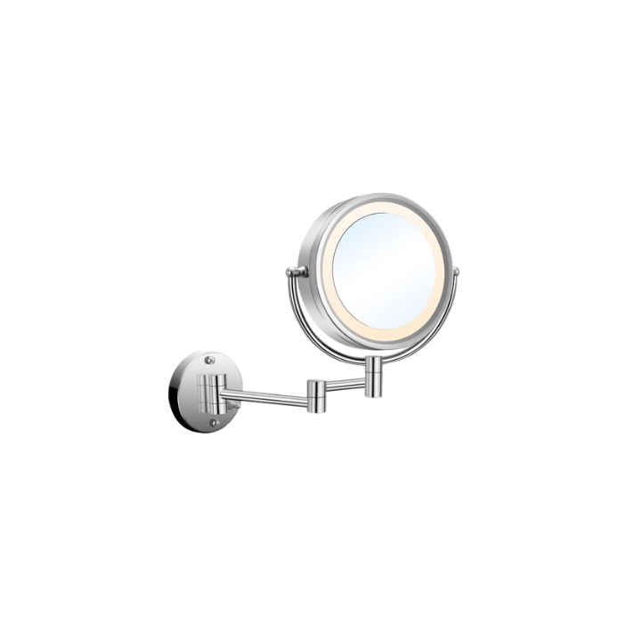 "Miroir 8" grossissant (x3) et réel, 2 bras articulés "CHROME" LED