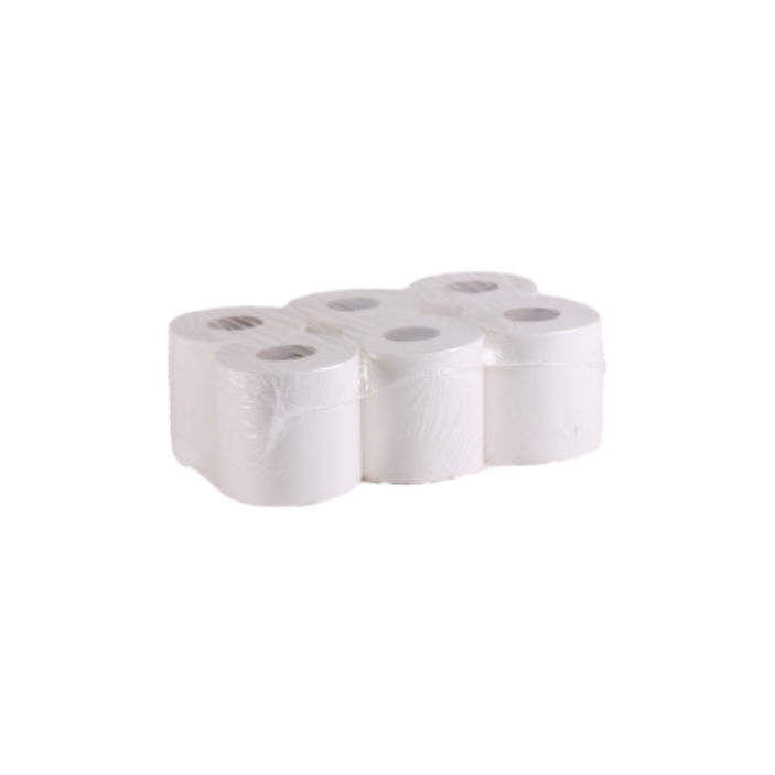 6 Bobines Essuie-Mains, 100% pâte vierge, LAMINE 800g Gaufré, 2 plis