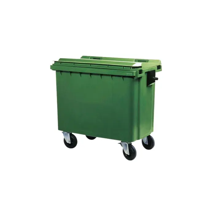 Conteneur à déchets (660L) sur roulettes "sans pédale"