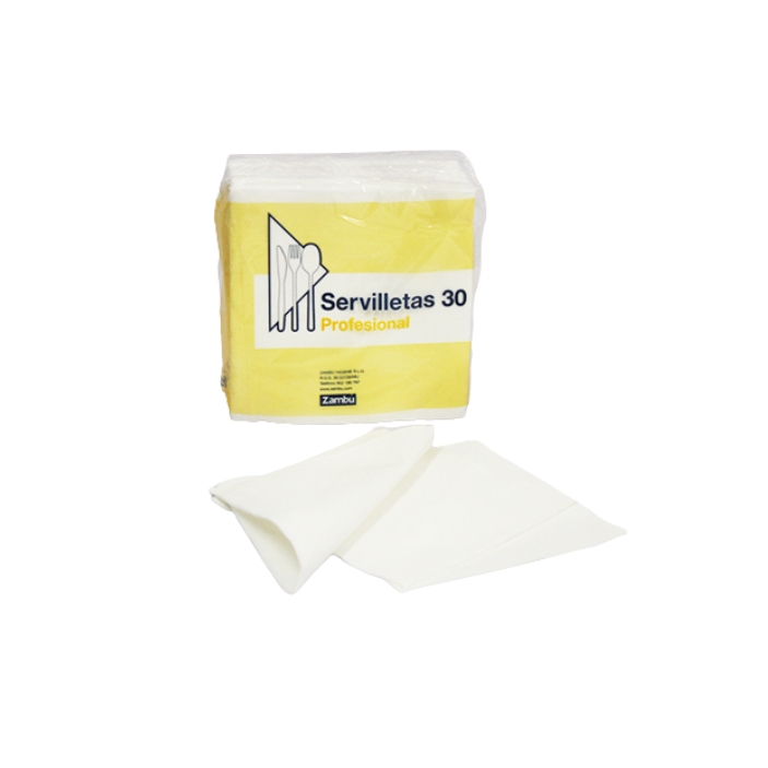 100 Serviettes Blanches (30x30) "micro perforés"