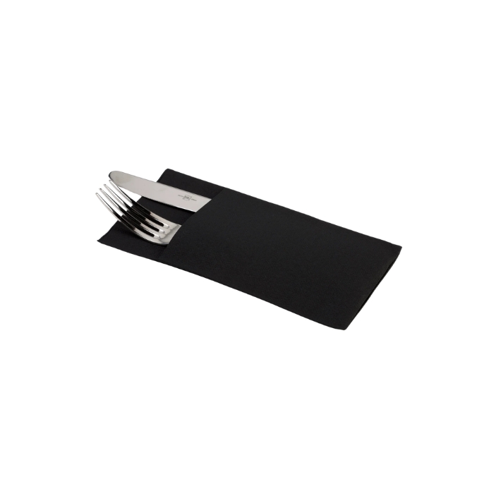 25 Serviettes KANGOUROU LUXE EXTRA, 40x40, AIR LAID, NOIR, C/48