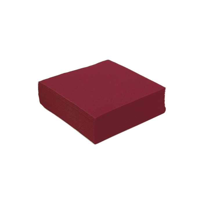 100 Serviettes Cocktail (20x20) 2plis "Bordeaux"