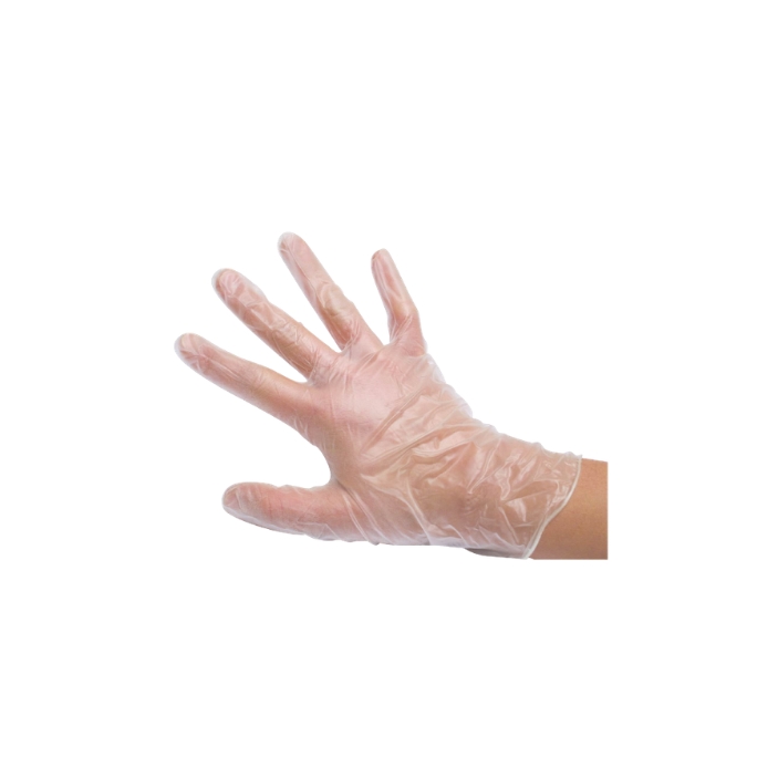 100 Gants Vinyle transparent poudrés
