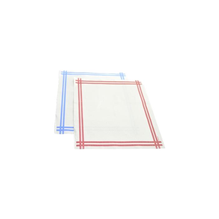 Set de table en papier (30x40cm) avec bordure "Rouge/Bleu"
