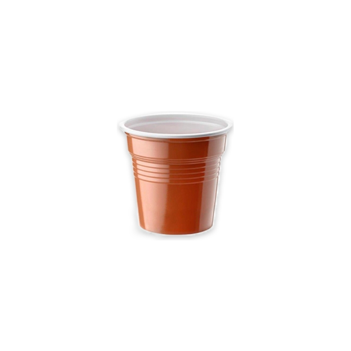 100 Verres en plastique spécial Vending "Couleur Crème"