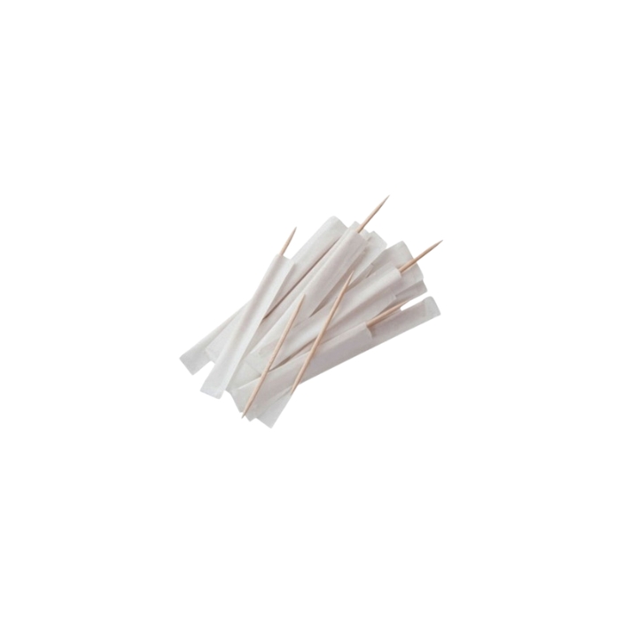 1000 Cure-Dents bois (6cm) individuellement enveloppés