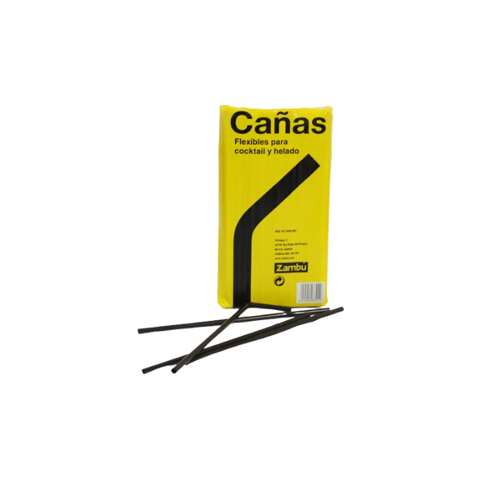 100 Pailles Flexibles en Plastique 23cm (Ø 6mm)