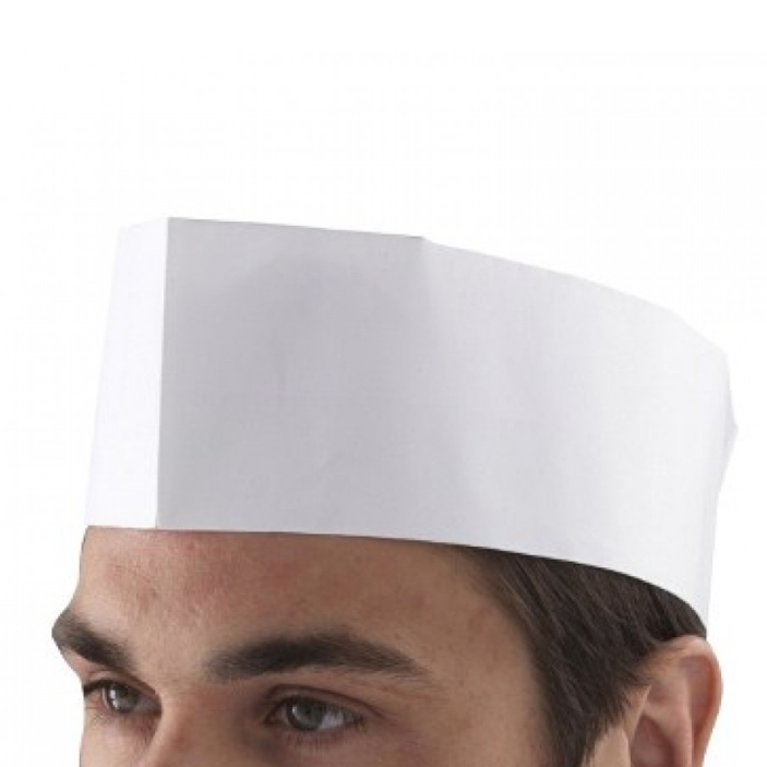 100 Calots de cuisinier "BATEAU" en papier blanc
