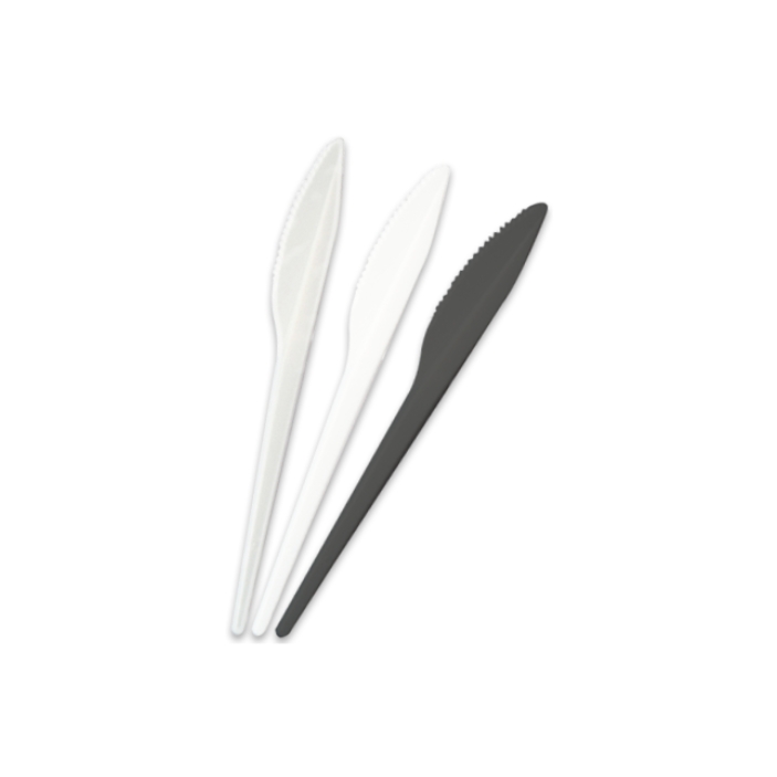 100 Couteaux en plastique "Blanc"