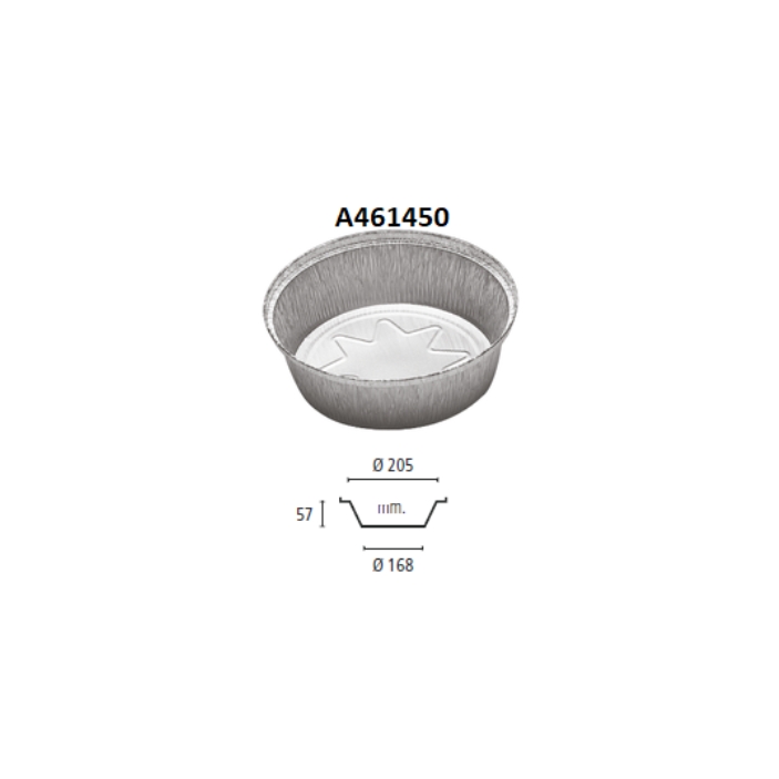 100 Barquettes "RONDE" avec couvercle 1450ml (205x57)