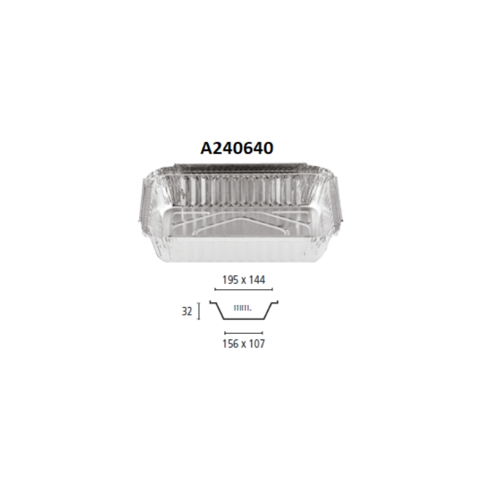 100 Barquettes "RECTANGULAIRE" +couvercle 640ml (195x144x3mm)