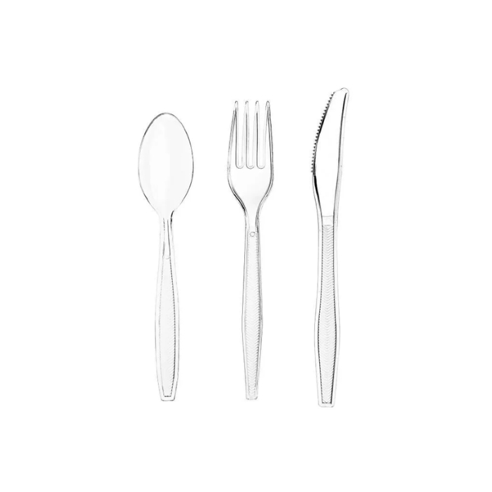 1000 Kits 3 couverts 4in1 Transparent