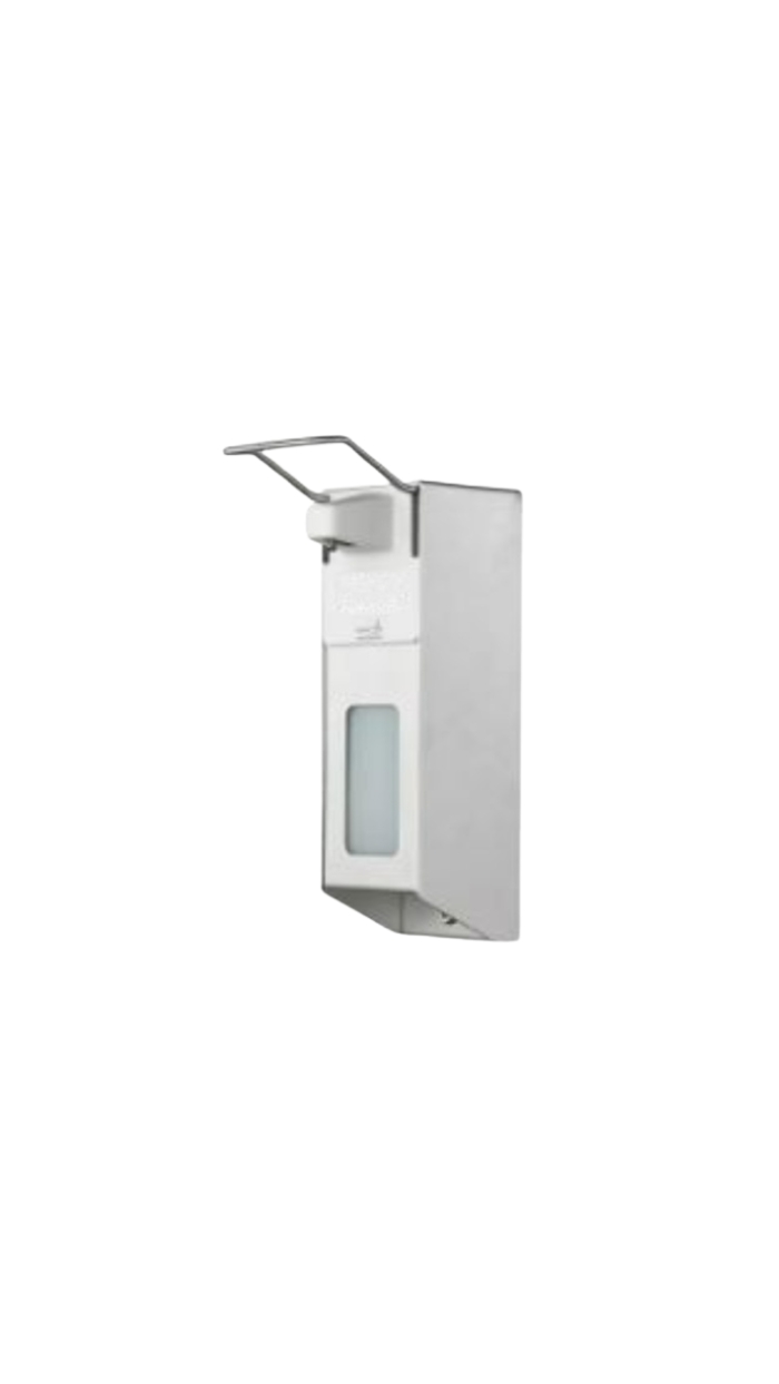 Distributeur avec poussoir à coude