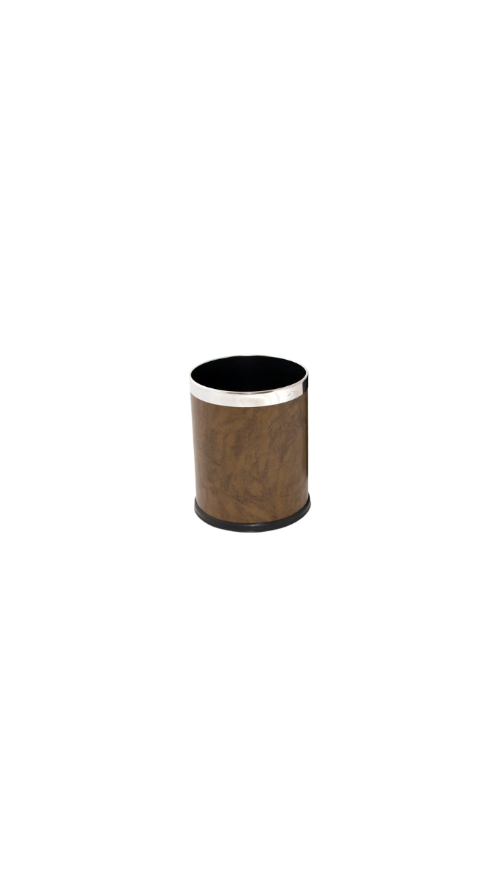 Poubelle de chambre en CUIR synthétique 8L (22,3x27,5cm)