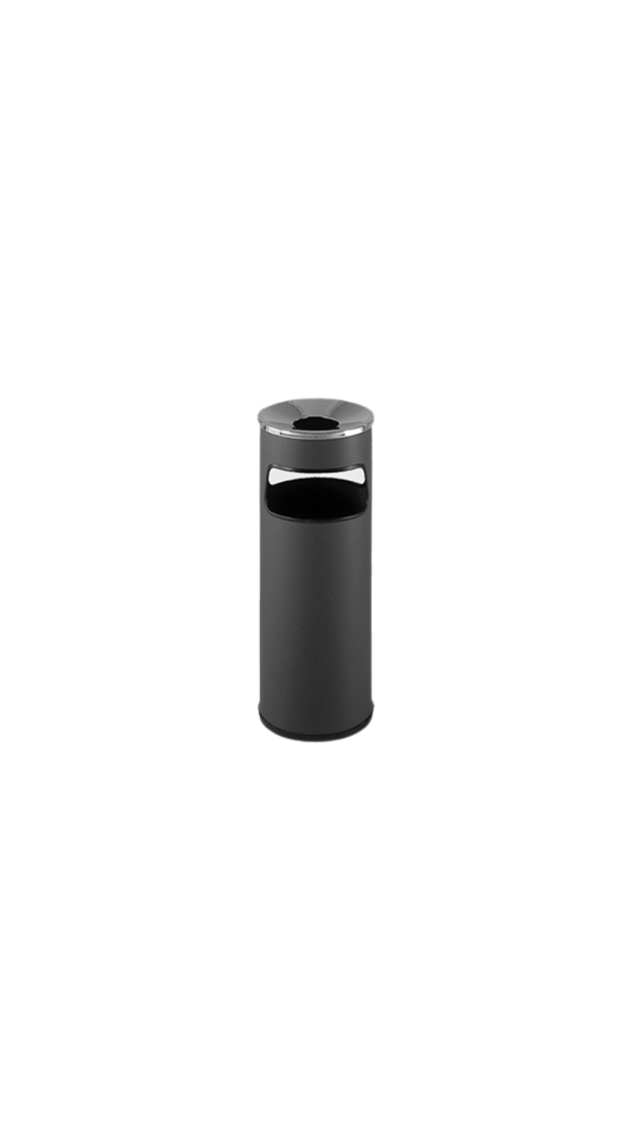 Poubelle Cendrier "Ronde" alliage NOIR, Cendrier en INOX (66x26cm)