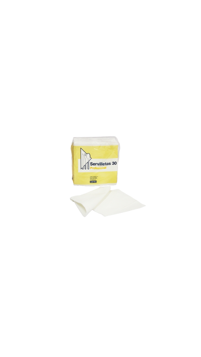100 Serviettes Blanches (30x30) 1pli "micro perforés"