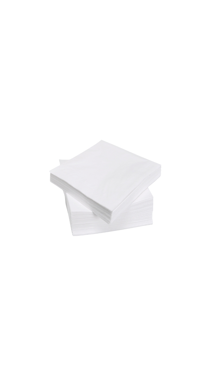 100 Serviettes Blanches (30x30) "PERSONNALISÉES" 1plis, 60p, 1COL