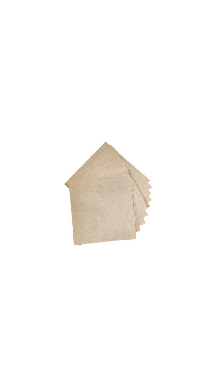60 Serviettes (40x40) KRAFT, 100% recyclé "biodégradable"