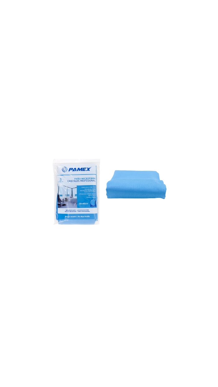 3 Lavettes Microfibres "CRISTAL" PRO (38x40cm)