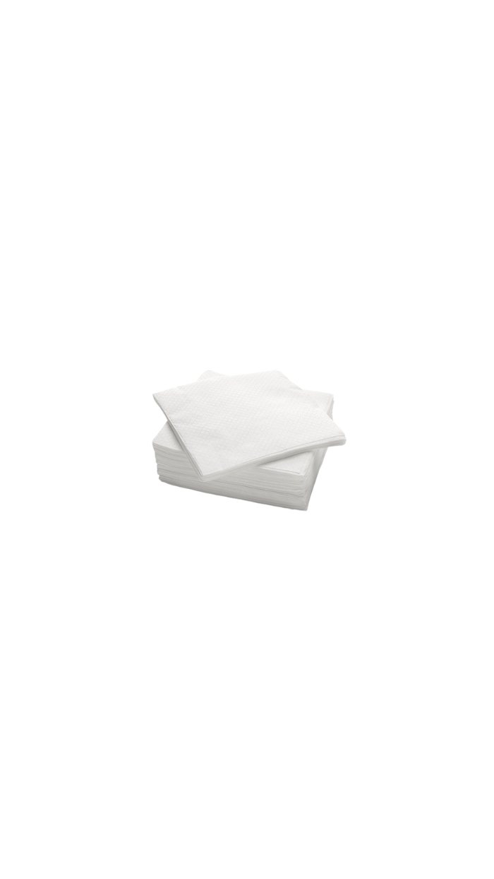 50 Serviettes Blanches (33x33) Punta Punta