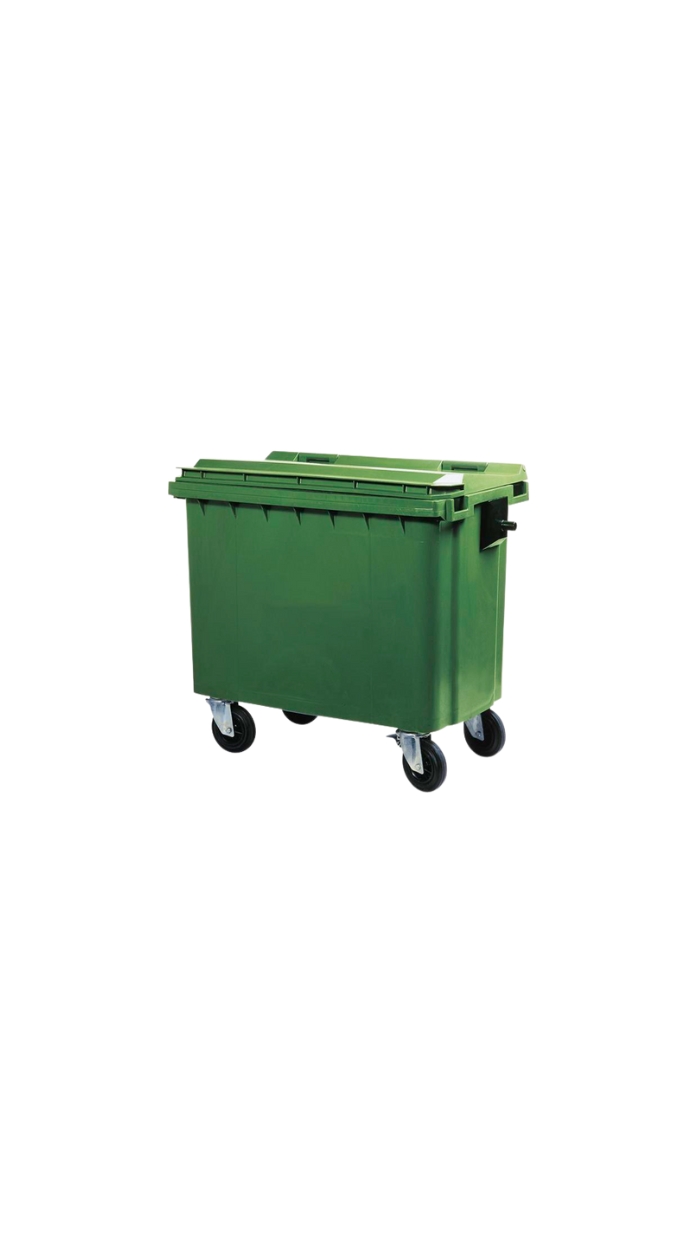 Conteneur à déchets (660L) sur roulettes "sans pédale"